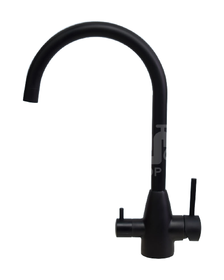 Stainless Steel 3 Way High Loop Matte Black Mixer